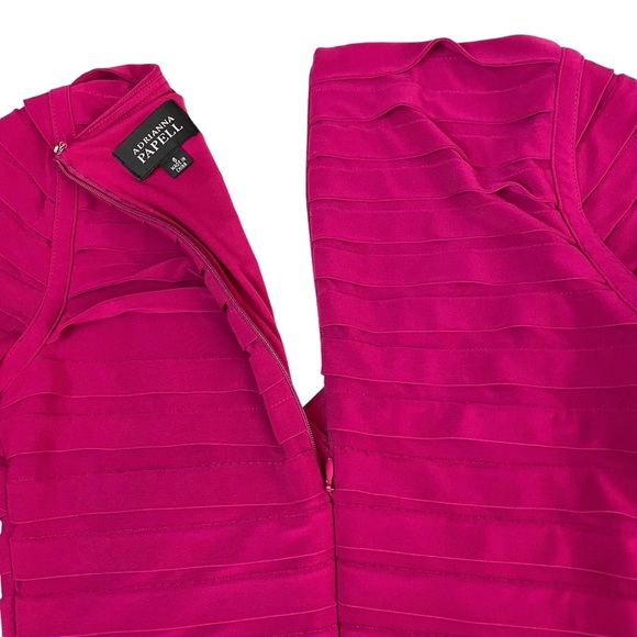 Adrianna Papell Pink Tiered Layered Sheath Dress Sz 6 - Picture 8 of 10